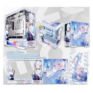 Computer Cases, Mid-Tower PC Gaming Case ATX/M-ATX/ITX - Front I/O TPYE-C Port - Tempered Glass- 10 Fan Installation Position - Water Cooling Installation Ready