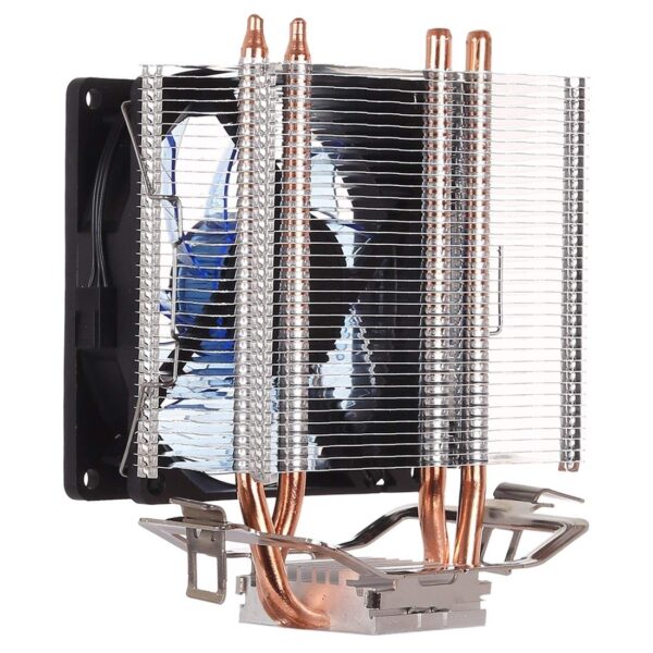 Tangyongjiao Computer Accessories LED CPU Cooler Pure Copper Double Heat Pipe CPU Radiator CPU Fan, with Blue Light - Image 3