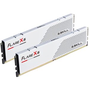 G.SKILL Flare X5 Series (AMD Expo & Intel XMP 3.0) DDR5 RAM 64GB (2X 32GB) 6000MT/s CL36-36-36-96 1.35V Desktop Computer Memory U-DIMM - Matte White (F5-6000J3636F32GX2-FX5W)