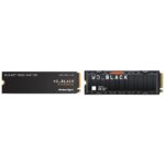 WD_BLACK 4TB SN850X NVMe Internal Gaming SSD Solid State Drive – Gen4 PCIe, M.2 2280, Up to 7,300 MB/s – WDS400T2X0E & 1TB SN850X NVMe Internal Gaming Solid State Drive with Heatsink