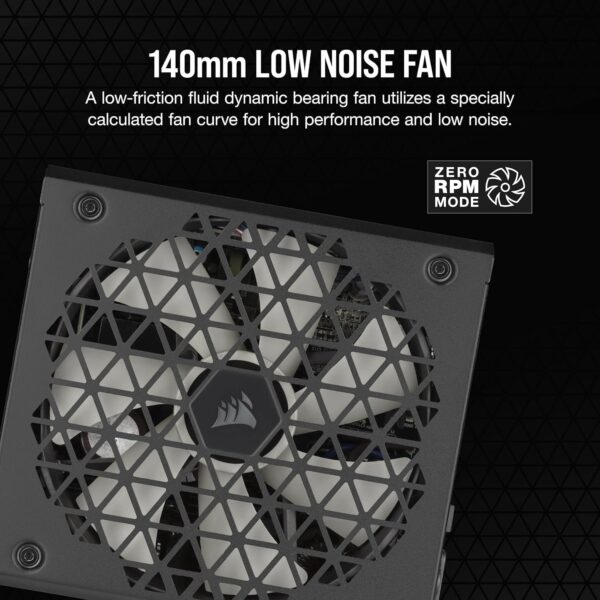 Corsair RM850x Shift Fully Modular ATX Power Supply - 80 Plus Gold - ATX 3.0 - PCIe 5.0 - Zero RPM - Modular Side Interface - Black (Renewed) - Image 7