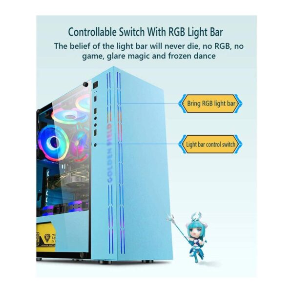 Computer Gaming Case,Comes with RGB Light Strip,Desktop Case,Supports ATX M-ATX ITX,Pre-Installed 7 Fans,Supports Air Cooling (Color : Style 3) - Image 5