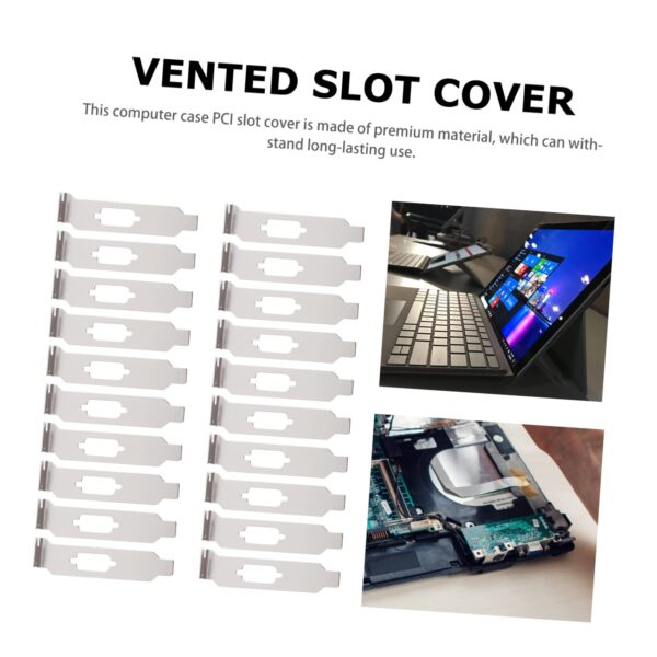 SaditY 20 PCS Chassis Computer Chassis Block Baffle Half Height Slot Cover Computer Computer Case Blank Deflector Mini Steel PCI L Blank Bracket Graphics Card Chassis Bits Block 2u - Image 8