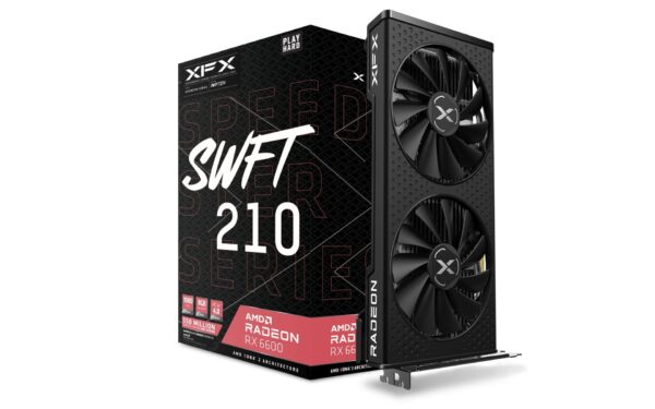 XFX Speedster SWFT 210 Radeon RX 6600 CORE Gaming Graphics Card with 8GB GDDR6 HDMI 3xDP, AMD RDNA 2 RX-66XL8LFDQ (Renewed)