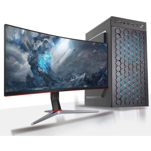 Micro ATX Tower Gaming PC Computer case, Front Panel with Honeycomb& Fully Ventilated Airflow,Supports M-AXT/ITX,Without Fan - Image 4
