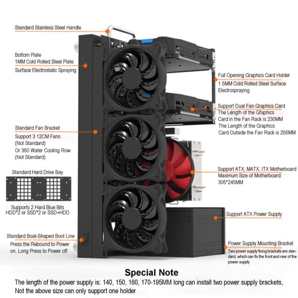 VODORA Desktop Computer Shell Case 402X265X151 Mm - Image 3