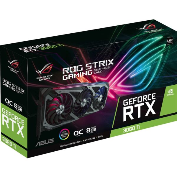 ASUS ROG Strix NVIDIA GeForce RTX 3060 Ti V2 OC Edition Gaming Graphics Card (PCIe 4.0, 8GB GDDR6, LHR, HDMI 2.1, DisplayPort 1.4a, Axial-tech Fan Design, 2.9-slot, Super Alloy Power II) (Renewed) - Image 2