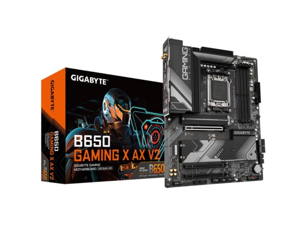GIGABYTE B650 Gaming X AX V2 (rev. 1.0) AM5 LGA 1718 AMD B650 ATX DDR5, Triple M.2, PCIe 5.0, USB 3.2 Gen2x2 Type-C, AMD Wi-Fi 6E, Realtek 2.5GbE LAN (Renewed)