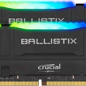 Crucial Ballistix RGB 3000 MHz DDR4 DRAM Desktop Gaming Memory Kit 16GB (8GBx2) CL15 BL2K8G30C15U4BL (Black), Standard RGB: 16GB (8GBx2)