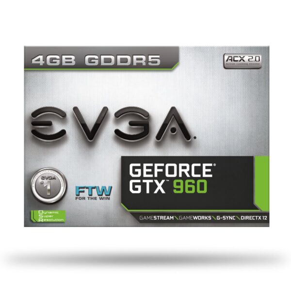 EVGA GeForce GTX 960 4GB FTW GAMING ACX 2.0+, Whisper Silent Cooling w/ Free Installed Backplate Graphics Card 04G-P4-3968-KR (Renewed) - Image 8