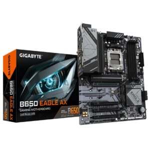 GIGABYTE B650 Eagle AX AM5 LGA 1718 AMD B650 ATX, DDR5 Triple M.2, PCIe 5.0, USB 3.2 Gen2x2 Type-C, AMD Wi-Fi 6E, Realtek GbE LAN (Renewed)