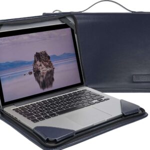 Broonel - Contour Series - Blue Heavy Duty Leather Protective Case - Compatible with Lenovo 3i Chromebook Laptop 15.6 Inch Laptop