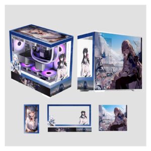 Computer Cases,Mid-Tower PC Gaming Case M-ATX/ITX - Front I/O USB 3.0 /Type-C Port - 270 ° Panoramic View Tempered Glass Panel - Can Be Customized Privately