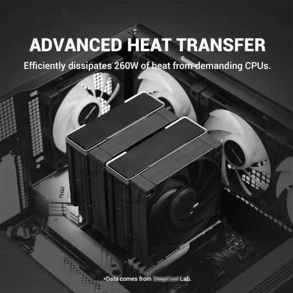 AK620 Zero Dark CPU air Cooler, 6 Copper Heat-Pipes Dual Tower CPU Cooler with 120mm PWM 1850RPM 68.99CFM Each for Intel LGA 1851/1700/1200/1151/1150/1155 AMD AM5/AM4 - Image 2