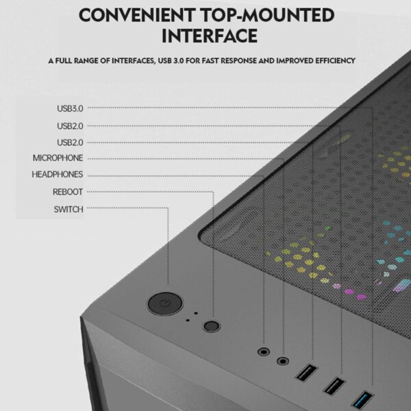 ZXCVBNAS Computer Case ATX Mid Tower PC Gaming Case - Front USB Port - Quick-Release Tempered Glass Side Panel - Cable Management System - Water-Cooling Ready - Black/White,White - Image 3