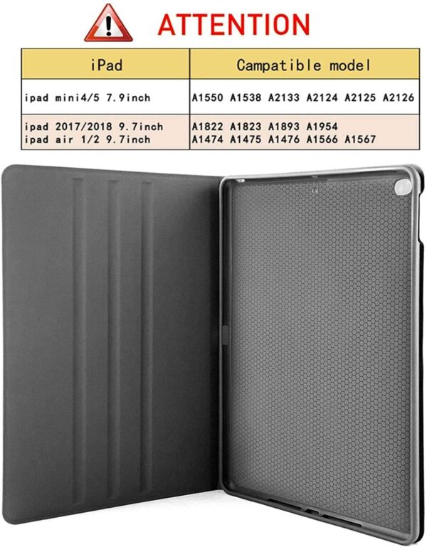 Bee Seamless Geometric Pattern iPad 10.2 Case 2019 for iPad 7th Generation Case Premium Shockproof Case PU Leather Protective Smart Cover - Auto Wake/Sleep, Multi-Angle Stand, Magnetic Closure - Image 6