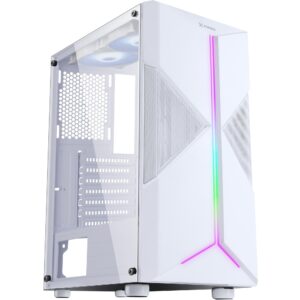 Holt Mid Tower RGB Gaming Cabinet White Fortrek