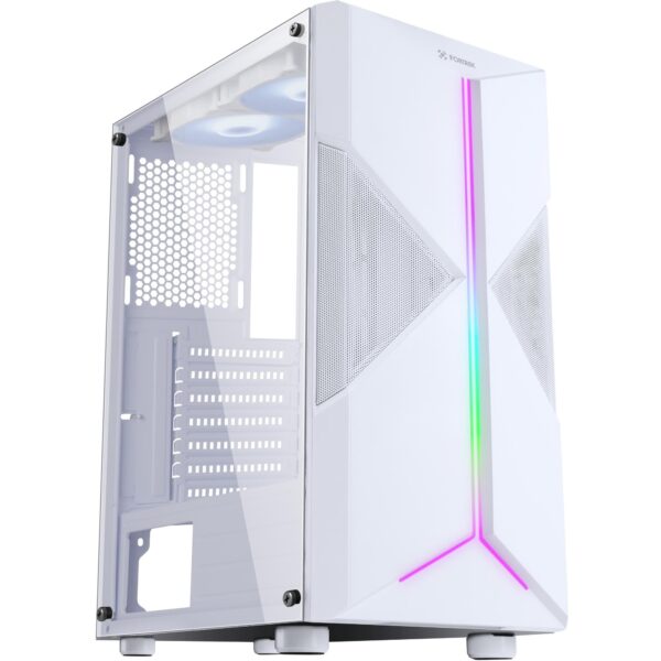 Holt Mid Tower RGB Gaming Cabinet White Fortrek