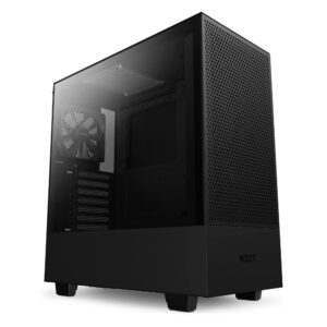 NZXT H510 Flow - CA-H52FB-01 - Compact ATX Mid-Tower PC Gaming Case - Perforated Front Panel - Tempered Glass Side Panel - Cable Management System - Water-Cooling Ready - Black