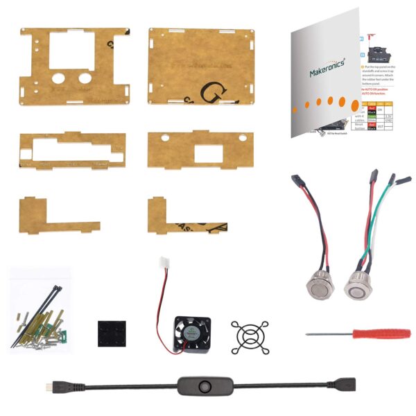 Makeronics Jetson Nano Acrylic Case/Enclosure (Clear Transparent) with Power & Reset Control Switch and Cooling Fan | Assembly Instruction Included