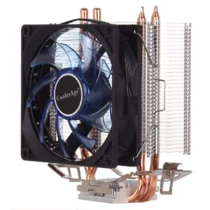 Tangyongjiao Computer Accessories LED CPU Cooler Pure Copper Double Heat Pipe CPU Radiator CPU Fan, with Blue Light