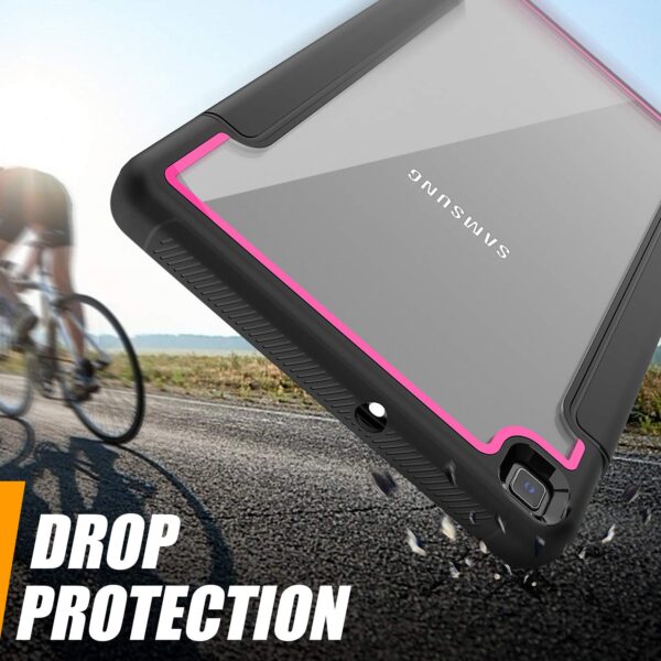 TianTa Galaxy Tab A 10.1 Case 2019, Slim Leather Full Body Hard Back Shell Smart Cover with Built-in Screen Protector for Samsung Galaxy Tab A 10.1 inch SM-T510/T515/T517, Black/Rose - Image 6