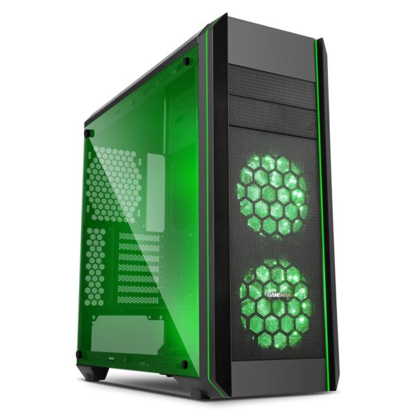 Game Max Amethyst RGB Midi Tower Case with 2 x RGB Front Fan and Tempered Glass Side Panel - Black - Image 3
