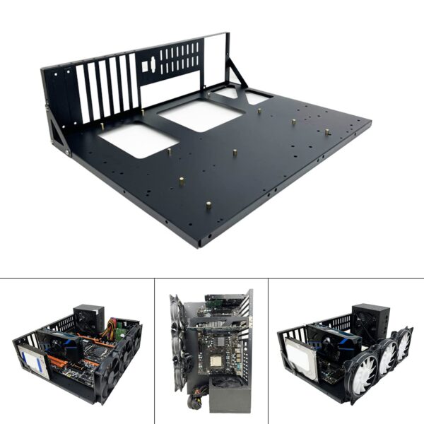 Mining Rig Frame for GPU Aluminum Open Miner Mining Frame Rig Case Support GraphicsCard Insulation - Image 2