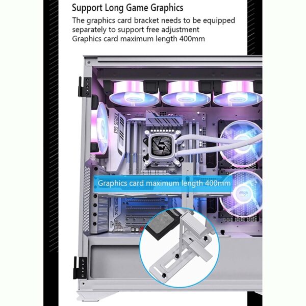 BBNB Gaming Case,Mid-Tower PC Gaming Case E-ATX/ATX/M-ATX/ITX - Front I/O USB 3.0 Port - Hinge Glass Side Panel - 9 Fan Position - Water-Cooling Ready - Image 4