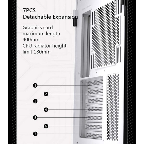 BBNB Gaming Case,Mid-Tower PC Gaming Case E-ATX/ATX/M-ATX/ITX - Front I/O USB 3.0 Port - Hinge Glass Side Panel - 9 Fan Position - Water-Cooling Ready - Image 5