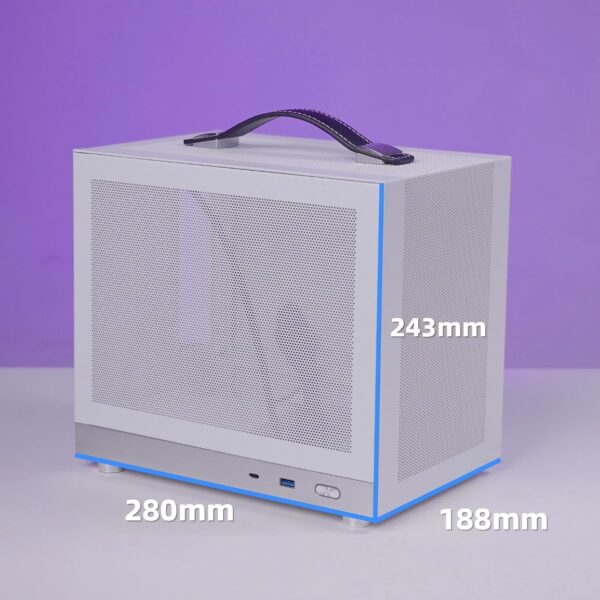 MiniNeo G200 Portable Small Form Factor Mini-ITX Case with Advanced Vented Panel, Front USB Type C and USB 3.0 Ports, Fit Dual Slot GPU - Image 2