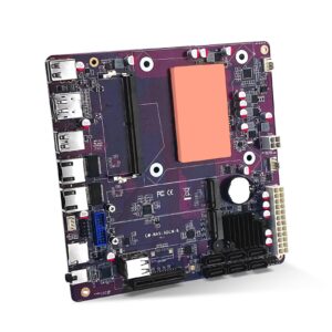 SJRC NAS Motherboard N100 with 6 Bay SATA3.0, Mini ITX Mainboard with 2 Port i226V 2.5GbE LAN, Soft Router Board DDR5 with Dual M.2 NVMe, PCle3.0 x4, 32GB RAM 1TB SSD