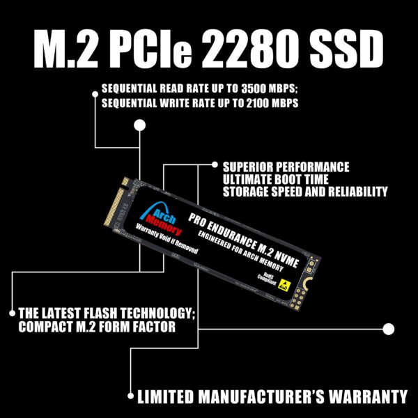 Arch Memory Pro Series Upgrade for Asus 1TB M.2 2280 PCIe (4.0 x4) NVMe Solid State Drive for ROG Strix H370-I Gaming - Image 2