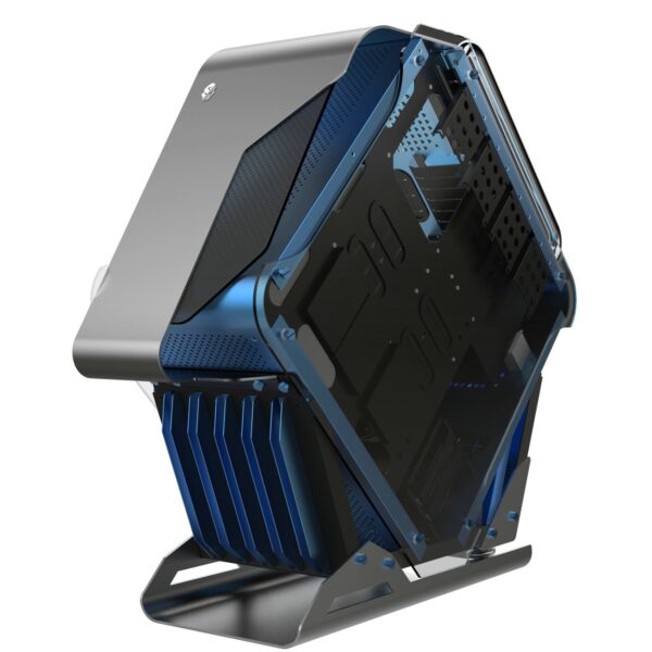 HOBBYT Rhombus All Aluminum Alloy Water-Cooling Game PC Case Mid-Tower Computer Case Supports BTX,ITX,microATX,ATX (Blue Case) - Image 3