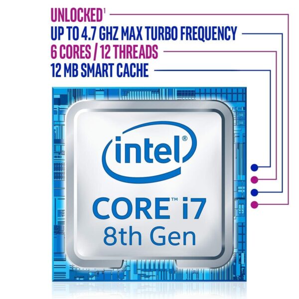 Intel Core i7-8700K Desktop Processor 6 Cores up to 4.7GHz Turbo Unlocked LGA1151 300 Series 95W (Renewed) - Image 3