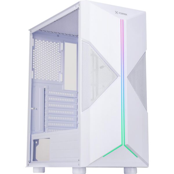 Holt Mid Tower RGB Gaming Cabinet White Fortrek - Image 4