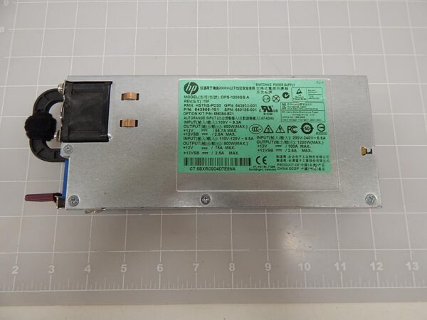 HP Hewlett Packard DPS-1200SB A, 643956-101, 656364-B21 Power Supply T68435 (Certified Refurbished)