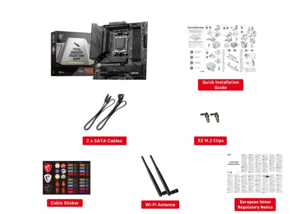 MSI MAG B650M Mortar WiFi Gaming Motherboard (AMD AM5, mATX, DDR5, PCIe 4.0, M.2, SATA 6Gb/s, USB 3.2 Gen 2, HDMI/DP, Wi-Fi 6E, AMD Ryzen 7000 Series Desktop Processors) (Renewed) - Image 7