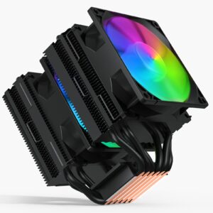upHere D96C CPU Air Cooler,Dual-Tower with Dual 92mm 5V ARGB & PWM Case Fan, for Intel and AMD Socket, LGA1700 Compatible,ARGB Black