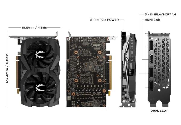 ZOTAC Gaming GeForce GTX 1660 Super 6GB GDDR6 192-bit Gaming Graphics Card, Super Compact, ZT-T16620F-10L (Renewed) - Image 2