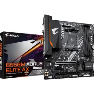 GIGABYTE B550M AORUS Elite AX (AM4/ AMD/ B550/ Micro ATX/Single M.2/ SATA 6Gb/s/USB 3.2 Gen 1/ Realtek GbE LAN/PCIe 4.0/ Motherboard) (Renewed)