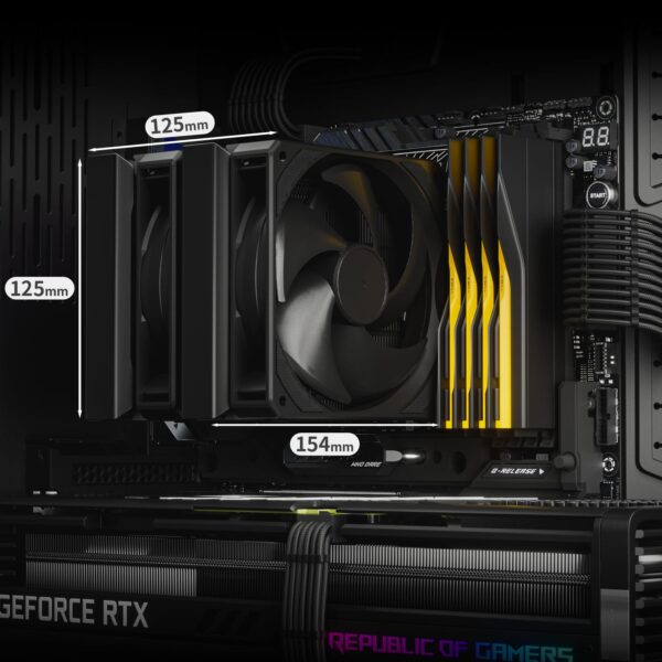 upHere Black CPU Heatsink with 6 Heat Tubes, Dual Tower with Dual 120mm PWM Fan, CPU Fan for Intel LGA Universal Socket 2011/2066/1700/1200/115X(X79/X99) AMD AM5/AM4,D6DK - Image 6
