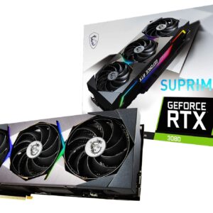 MSI Gaming GeForce RTX 3080 LHR 10GB GDRR6X 320-Bit HDMI/DP Nvlink Torx Fan 4 RGB Ampere Architecture Graphics Card (RTX 3080 Suprim X 10G LHR) (Renewed)
