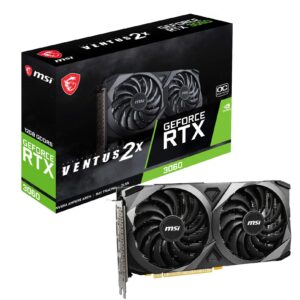 MSI Gaming GeForce RTX 3060 12GB 15 Gbps GDRR6 192-Bit HDMI/DP PCIe 4 Torx Twin Fan Ampere OC Graphics Card (RTX 3060 Ventus 2X 12G OC) (Renewed)