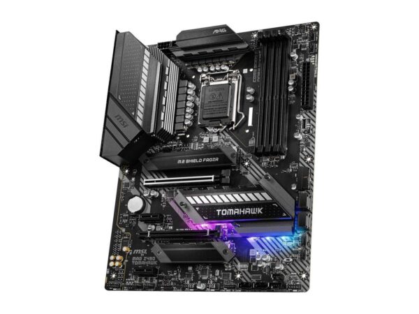 MSI MAG Z490 Tomahawk Computer Motherboard (ATX, LGA 1200 Socket, DDR4, Dual M.2 Slots, USB 3.2 Gen 2, Type-C, 2.5G LAN, DP/HDMI, Mystic Light RGB) Intel Gaming PC Motherboards (Renewed) - Image 4