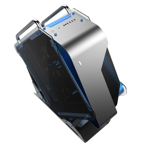 HOBBYT Rhombus All Aluminum Alloy Water-Cooling Game PC Case Mid-Tower Computer Case Supports BTX,ITX,microATX,ATX (Blue Case) - Image 2