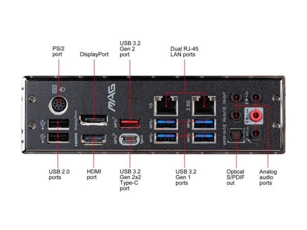 MSI MAG Z490 Tomahawk Computer Motherboard (ATX, LGA 1200 Socket, DDR4, Dual M.2 Slots, USB 3.2 Gen 2, Type-C, 2.5G LAN, DP/HDMI, Mystic Light RGB) Intel Gaming PC Motherboards (Renewed) - Image 6
