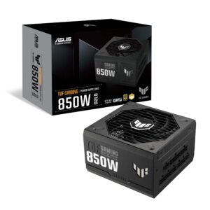 ASUS TUF Gaming 850W Gold (850 Watt, ATX 3.0 Compatible, Fully Modular Power Supply, 80+ Gold, Military-Grade Components, Dual Ball Bearing, Axial-tech Fan, PCB Coating, 10 Year Warranty) (Renewed)