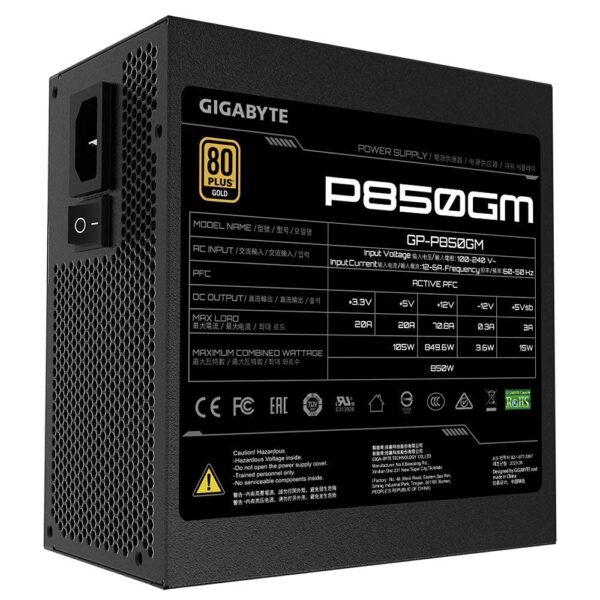 Gigabyte GP-P850GM (80 Plus Gold 850W, Modular, Smart Fan, Smart Power Protection, Power Supply) (Renewed) - Image 6