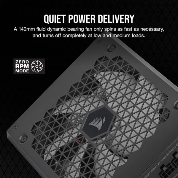 Corsair HX1000i Fully Modular Ultra-Low Noise ATX Power Supply - ATX 3.0 & PCIe 5.0 Compliant - Fluid Dynamic Bearing Fan- 80 Plus Platinum Efficiency - Black (Renewed) - Image 4